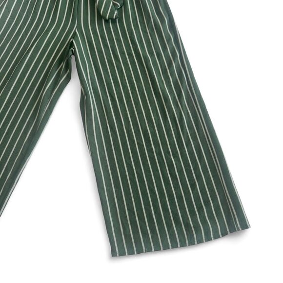 Potter's Pot Green & White Striped Jumpsuit | Wm Small | V-Neck Short Sleeve - Picture 3 of 6